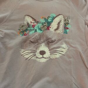 Peek Aren’t You Curious Fox Graphic Shirt - pale pink